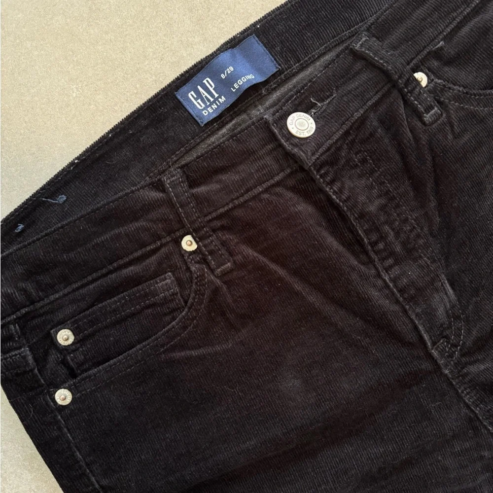 🔥 4 for $20 DEAL 🔥 GAP Black Corduroy Skinny Jeans Legging Pants Sz 8/29